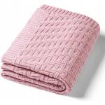 Babyono Бебешко плетено памучно одеяло BabyOno - 75 x 100 cm, розово (5901435417225) - ozone