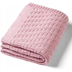 Babyono Бебешко плетено памучно одеяло BabyOno - 75 x 100 cm, розово (5901435417225) - ozone