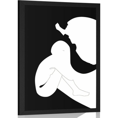 Plakát černobílá originalita ženy - 20x30 white