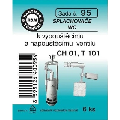 HARTMAN těsnění splachovače WC k vypouštěcímu ventilu a napouštěcímu ventilu, sada č. 95