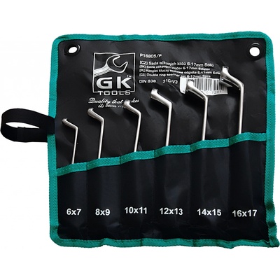 GK Tools sada očkových klíčů vyhnutých chrom 6 dílů 6-17 mm P16805/P