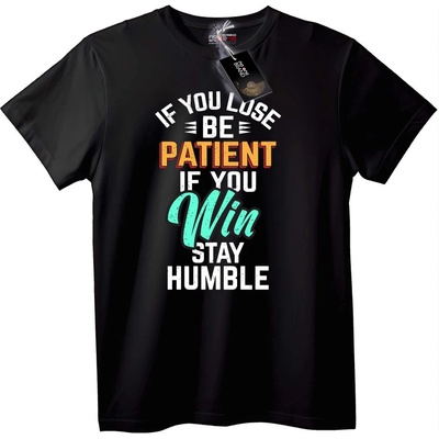 NOONEBRAND Тениска Търпение и смирение - 7XL, Black