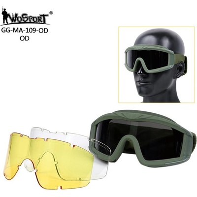 Brýle Wosport Ochranné Desert Storm zelené