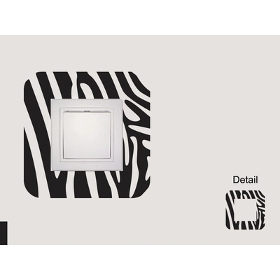 Nalepte.cz samolepka na zeď Rámeček na vypínač zebra, rozměry 15 x 15 cm – Zboží Dáma