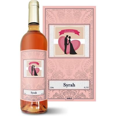 Sablio Blahoželáme Syrah ružové suché víno 12 % 0,75 l (čistá fľaša)