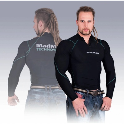 MadMax Kompresní triko s krátkým rukávem MSW901 černozelené
