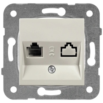 Image 1 of Panasonic КАРЕ ПЛЮС РОЗЕТКА ДВОЕН ТЕЛЕФОН МЕХ. БРОНЗ (wktt04032br-eu2)