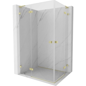 Mexen Lunar L Duo лява люлееща се душ кабина 120 x 110 см, прозрачна, в цвят четково злато - 834L-120L-110P-55-00 (834L-120L-110P-55-00)