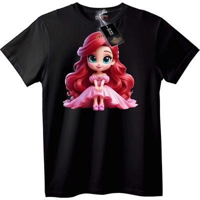 NOONEBRAND Тениска Принцеса с червена коса - 6XL, Black