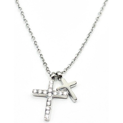 Steel Jewelry Náhrdelník jemný křížek z chirurgické oceli NH231066