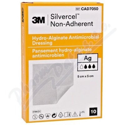 Silvercel Hydroalginate Neadher krytí 5 x 5 cm 10 ks