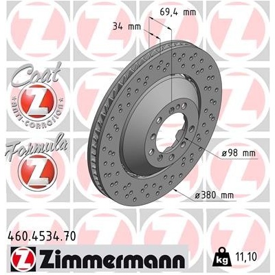 ZIMMERMANN Brzdový kotúč 460453470