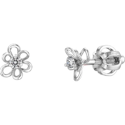 Tiami náušnice z bílého zlata s diamantem Blossom mini EBLMW2201