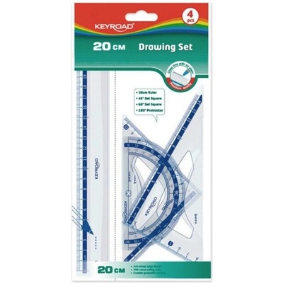 Keyroad rysovacia súprava pravítiek ohybná, transparentná, 20 cm KR971247