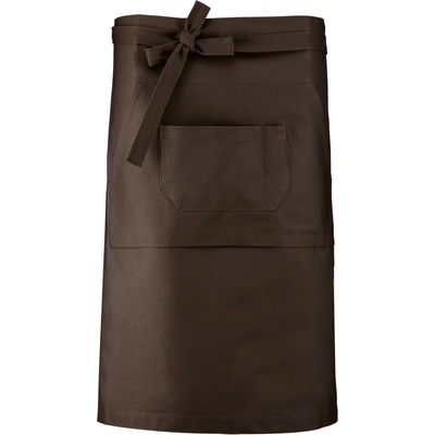 Kariban Zástěra K 887 90x62,5cm barová středně dlouhá COT20K88714099-chocolate Čokoládová