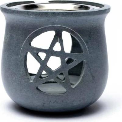 Mani Bhadra Mani Bhadra Kadidelnice Vykuřovací miska Pentacle Mastek šedý, 8,5 x 9 cm – Zbozi.Blesk.cz