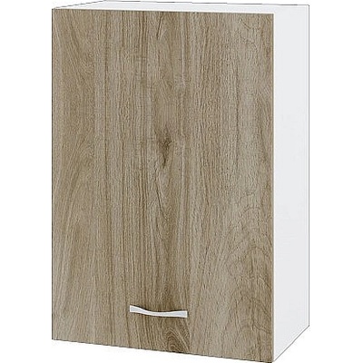 ИРИМ Горен шкаф с врата и рафт Сити БДА-18 бяло гладко / дъб сонома арвен 50 см