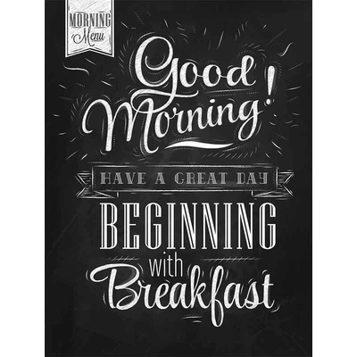 Ceduľa Good Morning - Beginning Breakfast 40 x 30 cm