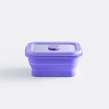 Coox Skládací silikonová krabička na jídlo se skleněným víčkem 250 ml lila