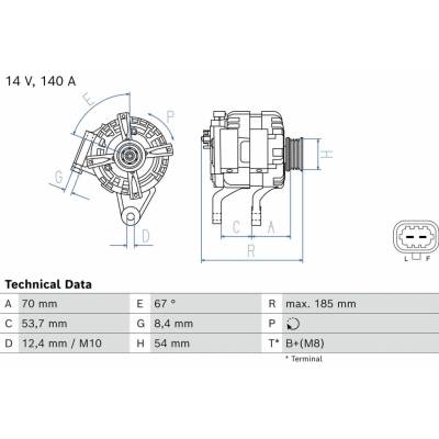 Generátor BOSCH 0 986 087 140 (0986087140)