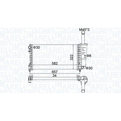 Chladič motora, chladič vody MAGNETI MARELLI 350213183700