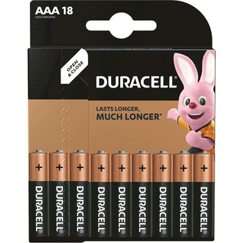 Duracell Батерии алкални Duracell DCAAALR03, AAA, 1.5V, LR03, 18 бр (DCAAALR03)