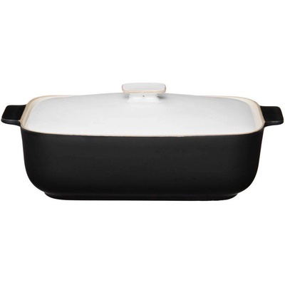 Maku Kitchen Life 31 х 18 см черна керамична тава с капак maku