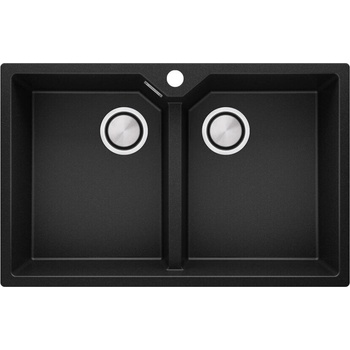 Image 1 of Твоят Стил Черна кухненска гранитна мивка с две корита Мадрид 80 Twin 780 х 500