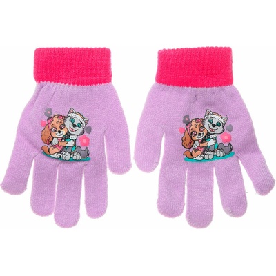 Dievčenské rukavice PAW PATROL SKYE a EVEREST fialové