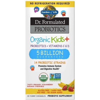 Garden of Life Dr. Formulated organická probiotika pro děti jahoda banán 30 tabliet
