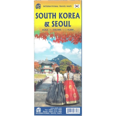 mapa South Korea 1:550t., Seoul 1:15 t.