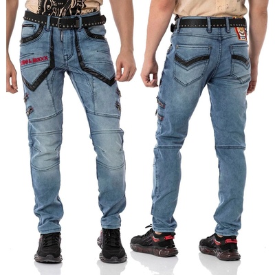 Cipo & Baxx kalhoty pánské CD795 jeans džíny moto černá