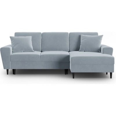 Cosmopolitan Design Светлосин кадифен разтегателен ъглов диван с място за съхранение (десен ъгъл) Kyoto - Cosmopolitan Design (COS_RCF_2_F1_KYOTO3)