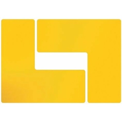 Podlahové značení - Rohová značka "L" 101,6 x 254 mm, 20 ks v balení, žlutá