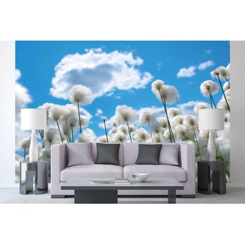 DIMEX ART s. r. o Самозалепваща се флизелинова фототапета цъфтящ памук 375 x 250 см