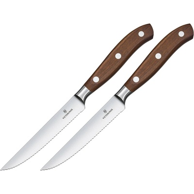 VICTORINOX Sada 2 ks steakových nožů Grand Maître Wood vlnkované ostří 12 cm