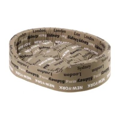 Ferplast Dandy Cush - Памучно овално легло за кучета и котки с подвижна възглавница, 45 х 35 х 13 см. - кафяво