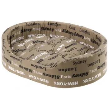 Ferplast Dandy Cush - Памучно овално легло за кучета и котки с подвижна възглавница, 45 х 35 х 13 см. - кафяво