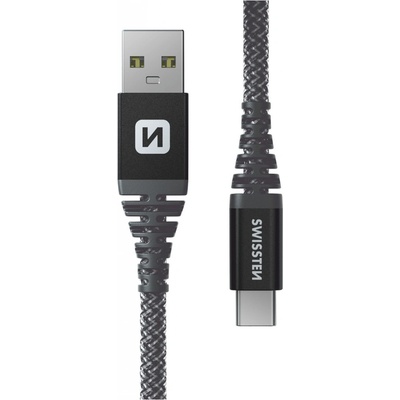 Swissten 71541010 dátový USB-C, 60W / 3A / 1x USB-C(M) / 1x USB-A(M), 1,5m, šedý