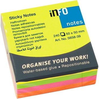 Самоз. листчета Info Notes Неон 50х50mm 240л (1901034-58-5658-39)