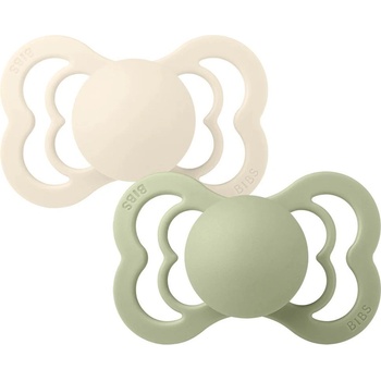 BIBS Силиконови залъгалки Bibs - Supreme, 6-18 м, 2 броя, Ivory/Sage (260346)