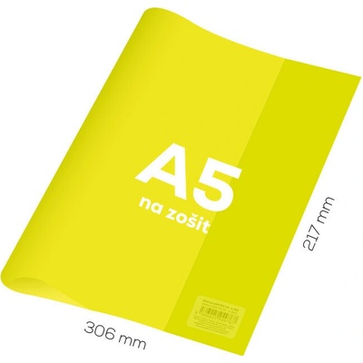Obal na zošit A5 pvc Neon Color transparentný žltý