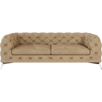 ROPEZ Светлокафяв кадифен диван 225 cm Chelsea - Ropez (Chelsea Sofa 2,5os. Riviera 24 Srebrne)