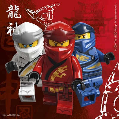 Procos Papírové ubrousky LEGO Ninjago 33x33cm 20ks