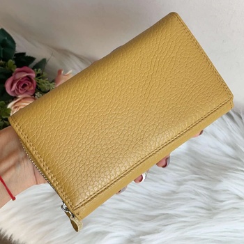 Image 1 of Кожено Портмоне Цвят Light Yellow - Модел 1000