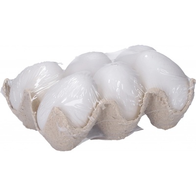 Vajíčko dekoračné plastové biele 6 cm, 6ks