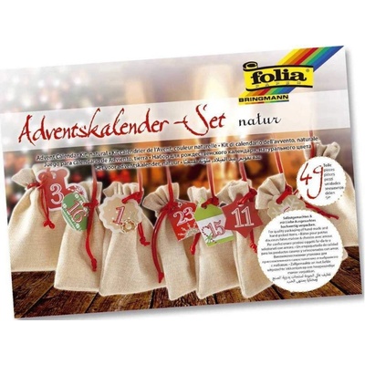 folia adventný kalendár súprava jutové vrecúška prírodné