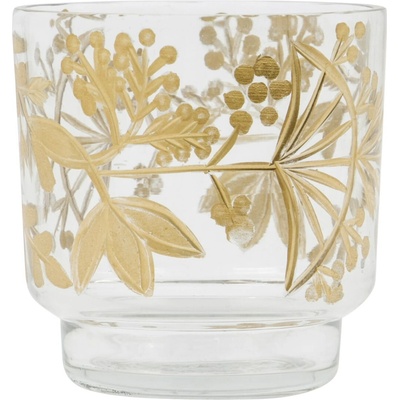 House Doctor Sklenený svietnik Find Clear Gold Ø 7 cm