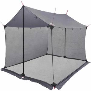 vidaXL Палатка за къмпинг с мрежести стени Сив и оранжев (42028569) Палатка
