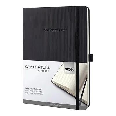 Sigel Тетрадка, ексклузивна, A6, изписана, 97 страници, твърда подвързия, SIGEL "Conceptum", черна CO132 (CO132)